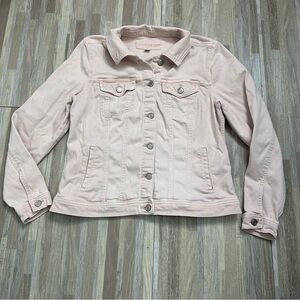 Women's Pale Pink Denim Jacket from Maurice’s Size Laege